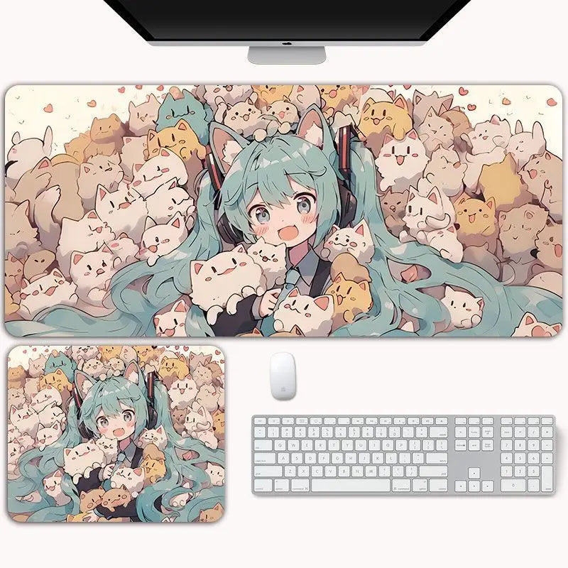 Hatsune Miku XXL Gaming Desk Mat – Anime Mouse Pad, Non-Slip