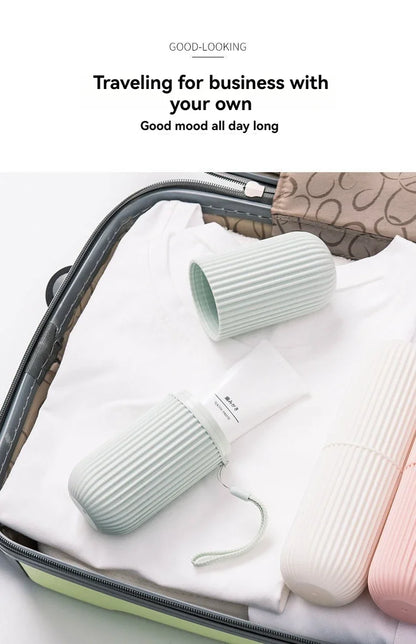 Portable Toothbrush & Toothpaste Holder Case – Travel & Camping Storage Box