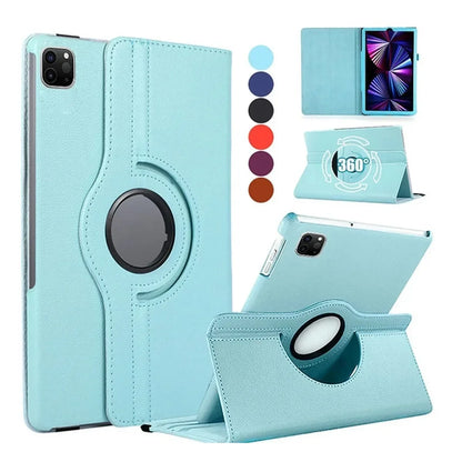 360° Rotating Stand Leather iPad Case – Pro 11"/12.9"/13", Air, Mini, 7th–10th Gen