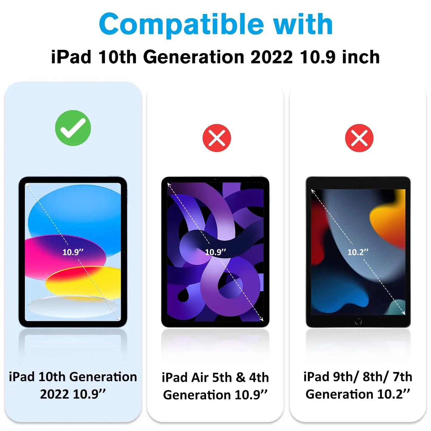 Tempered Glass Screen Protector for iPad 10th Gen 10.9" (2022) & iPad 11 A16 (2025)