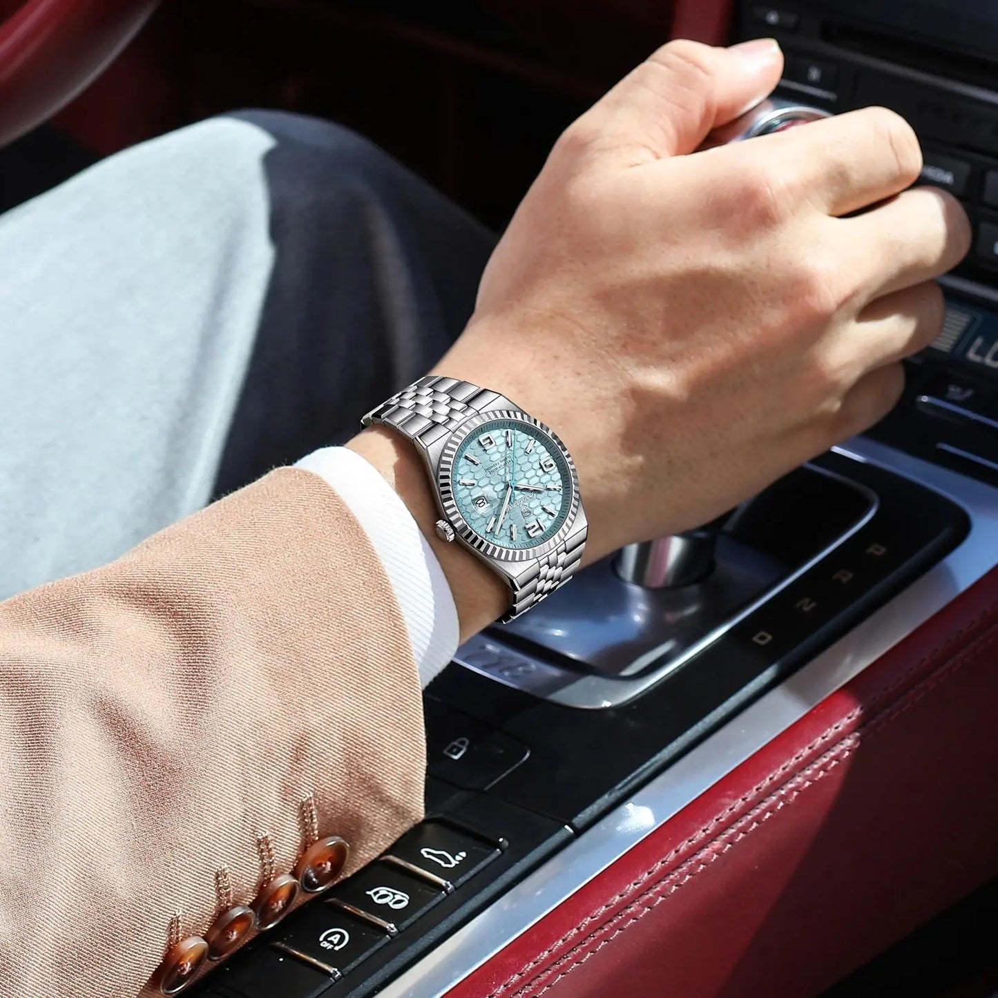 POEDAGAR Men's Luxury Watch – Stainless Steel, Waterproof, Luminous, Date Display, With Box