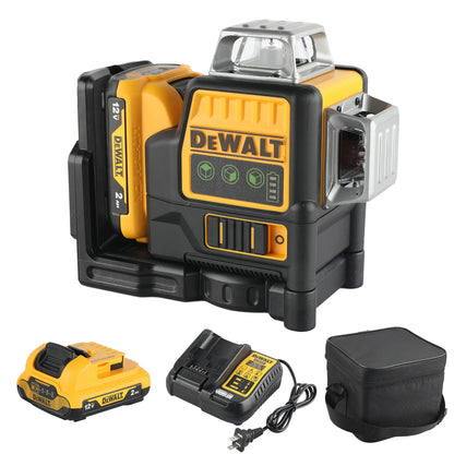 DW089LG 12V Green Laser Level – 3-Sided 360° Vertical & Horizontal 12 Lines