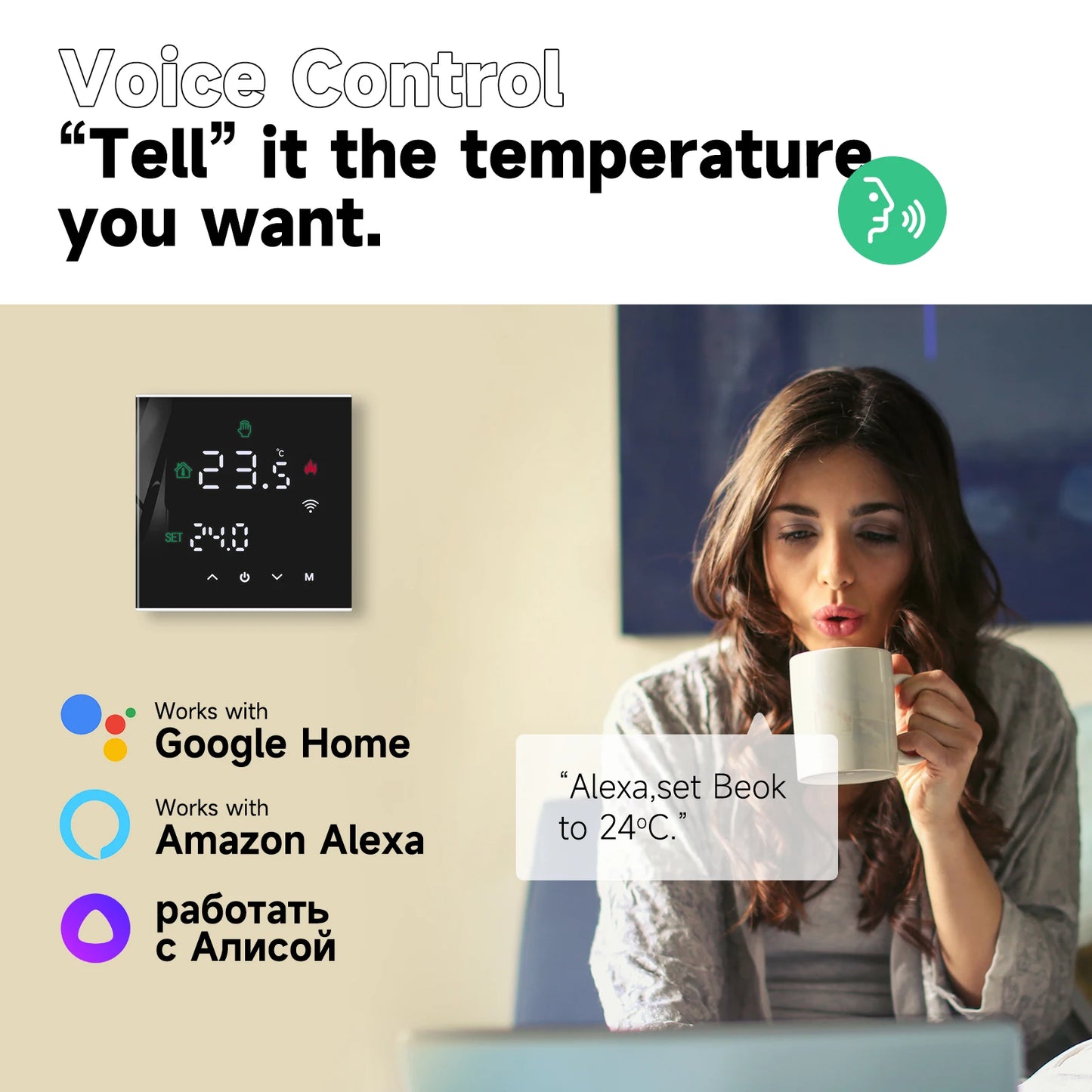 Beok Tuya Smart WiFi Thermostat for Electric & Gas Heating