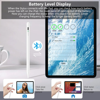 GOOJODOQ Bluetooth Stylus Pen for iPad | Apple Pencil 1 & 2 Compatible | Pro 11/12.9, Air 4/5, 2018–2023 | White / With Cover