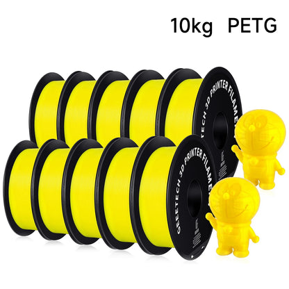 Geeetech PETG Filament – 10 Rolls x 1KG, 1.75mm, Vacuum Packed, for FDM 3D Printers