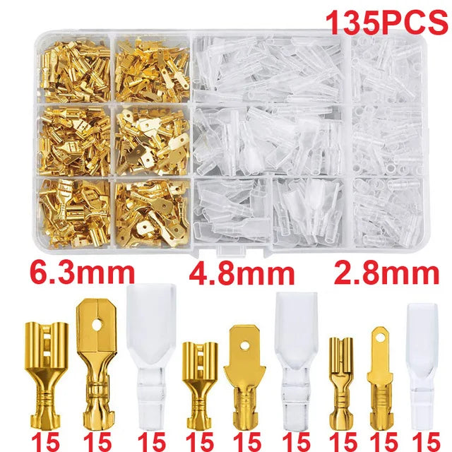 Insulated Spade Connector Kit – Male & Female Crimp Terminals 2.8/6.3mm