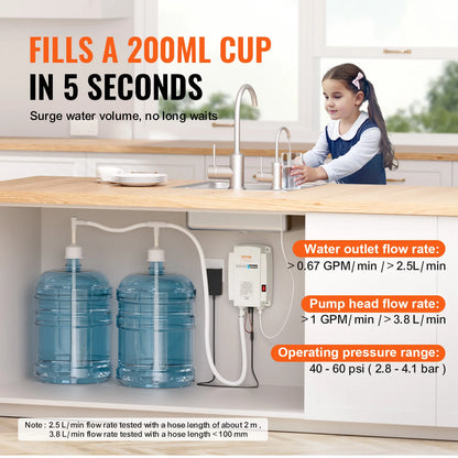 SucceBuy Electric Water Dispenser Pump — 2x5 Gallon Bottled Water, Double-Pipe Auto Dispensing