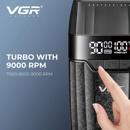 VGR V-640 S3 Professional Hair Clipper – 9000 RPM, Type-C, 160 Min Runtime | Black/Red/Green