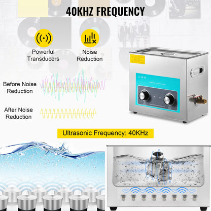 SucceBuy 6L Ultrasonic Vinyl Record Cleaner | Jewelry, Dental & Contact Lens