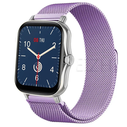 Steel magnetic watch strap for Amazfit GTS and GTR, 20mm and 22mm bracelet, metal band with magnetic clasp for comfortable wear.