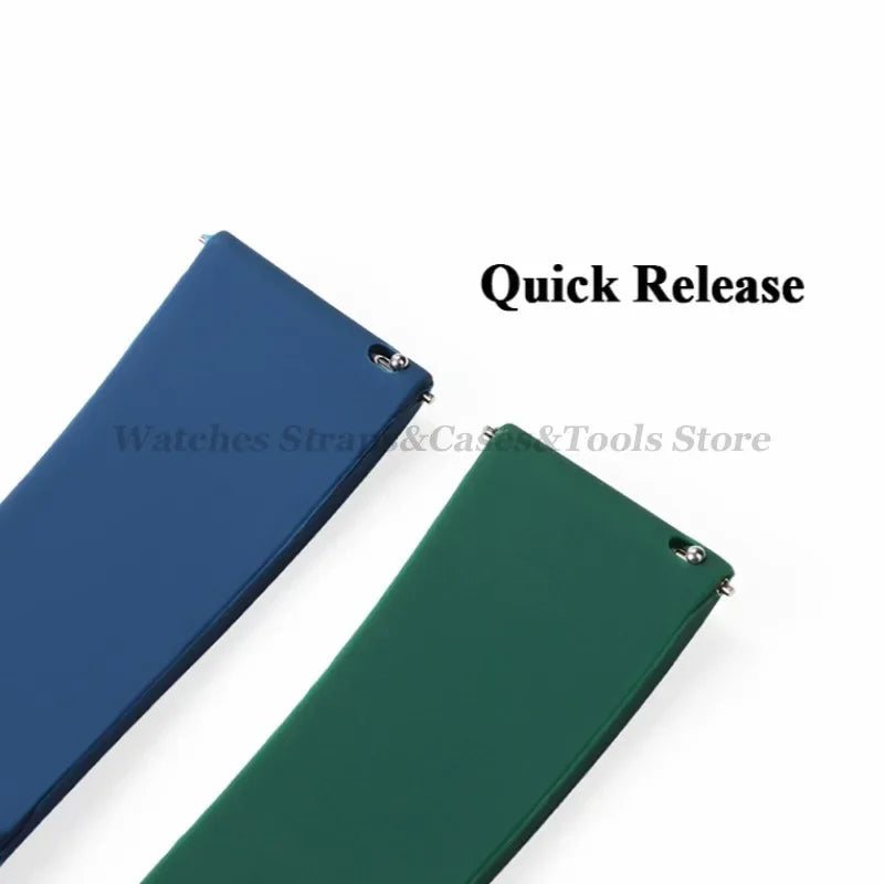 Quick Release Silicone Watch Strap 18–24mm – For Huawei, Seiko, Omega, Fossil & More