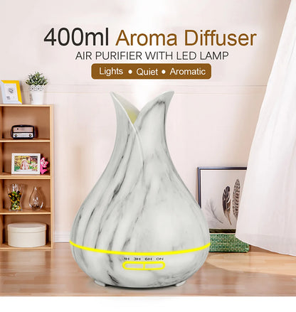 WiFi Smart Air Humidifier & Aroma Diffuser 400ml – Essential Oil, Wood Ball Design