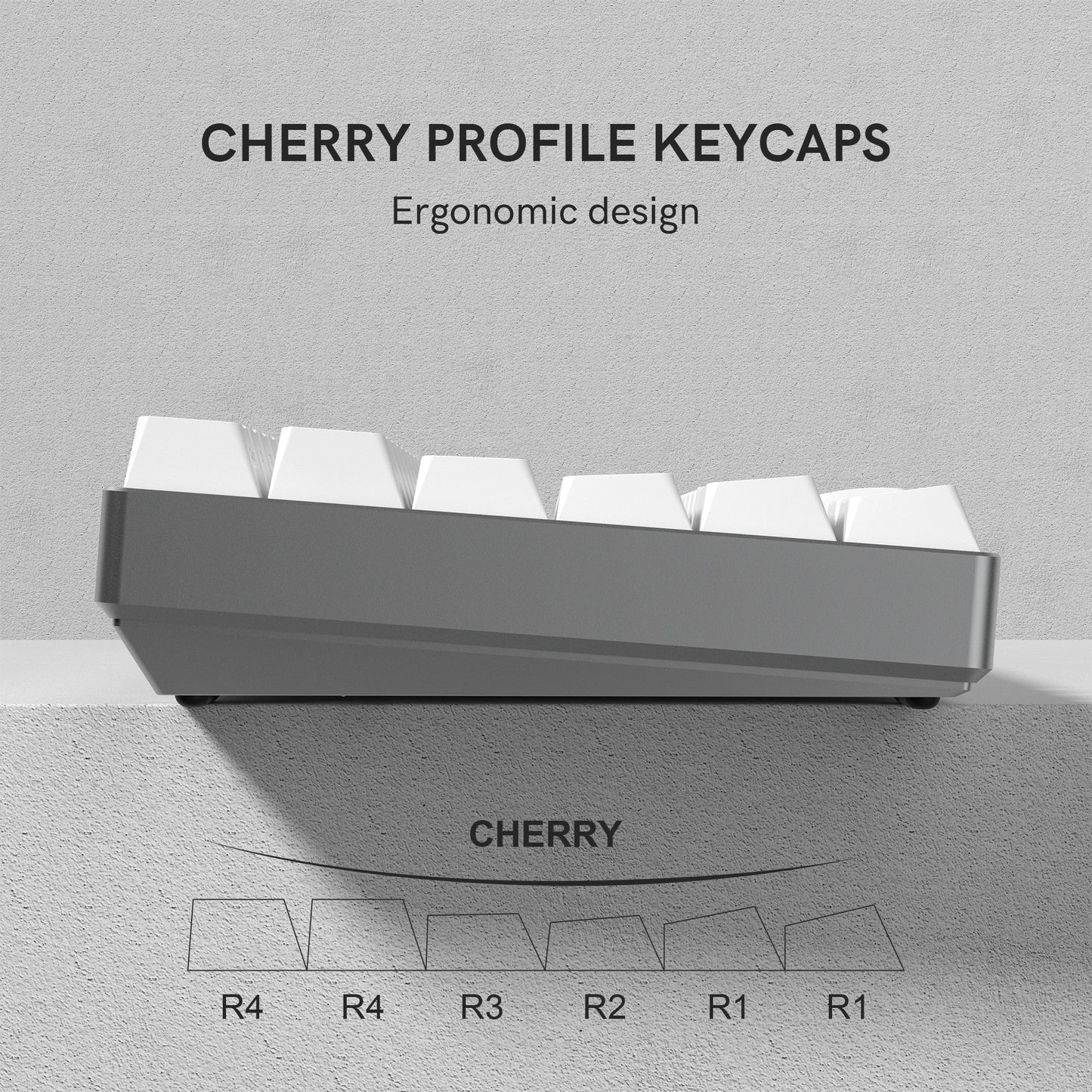 Cherry Profile PBT Keycaps 133+ Keys – White Side-Printed Shine-Through for MX Switches