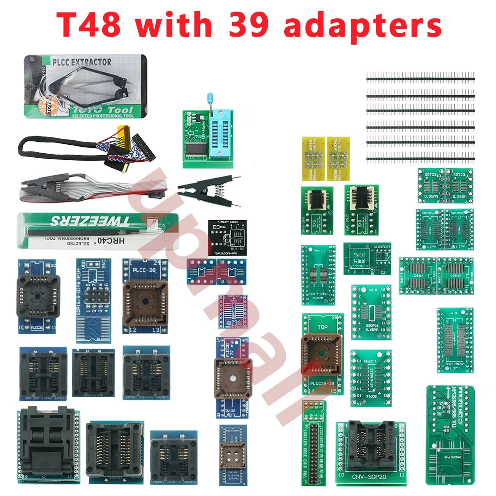 XGecu T48 (TL866-3G) Universal Programmer – 39 Adapters, 31000+ ICs, SPI/NAND/eMMC
