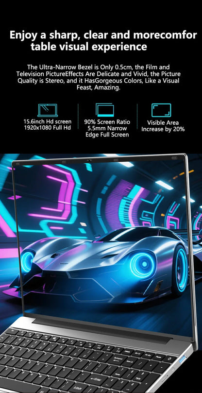 LENO 15.6" Laptop | Intel Pentium | 16–32GB RAM | Up to 2TB SSD | Windows 11 Pro | FHD Display | Office & Study
