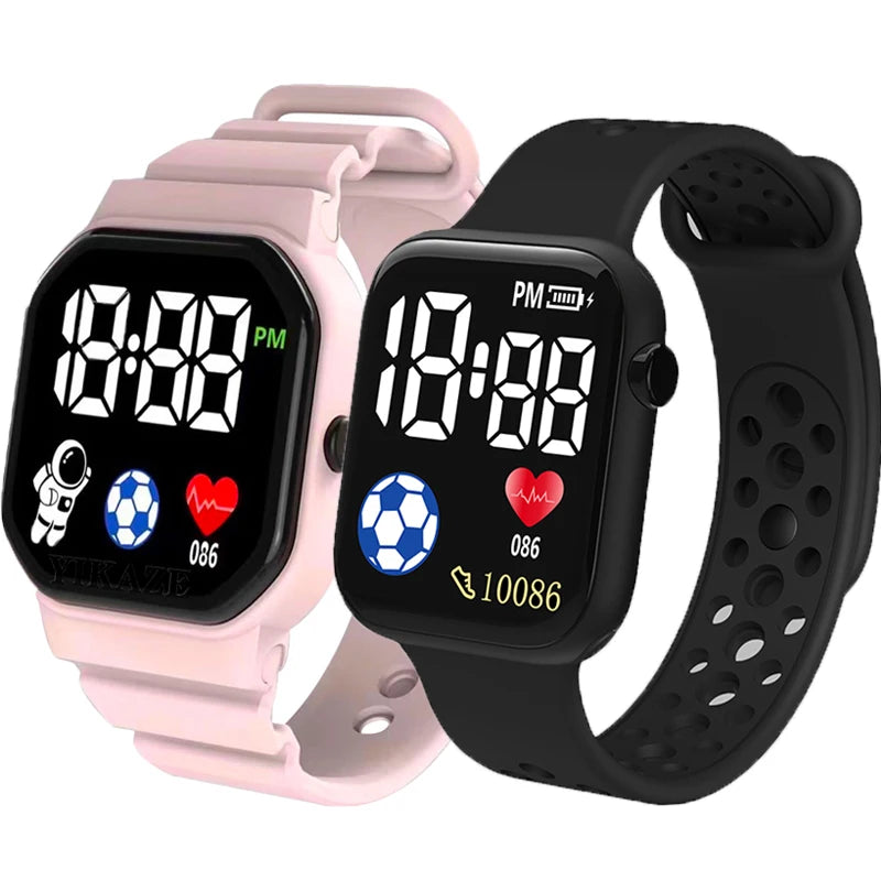 Kids LED digital sports watch with football design, silicone strap, suitable for boys and girls by R.E.D. Shopping