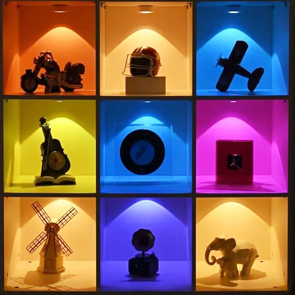RGB LED Under Cabinet Light – 16 Colors, USB Rechargeable, Remote Control