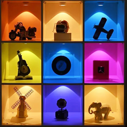 RGB LED Under Cabinet Light – 16 Colors, USB Rechargeable, Remote Control