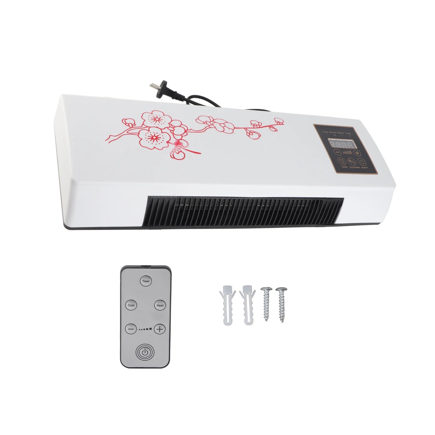 Portable Space Heater – Wall Mountable, Remote Control, Low Noise, for Bathroom & Bedroom