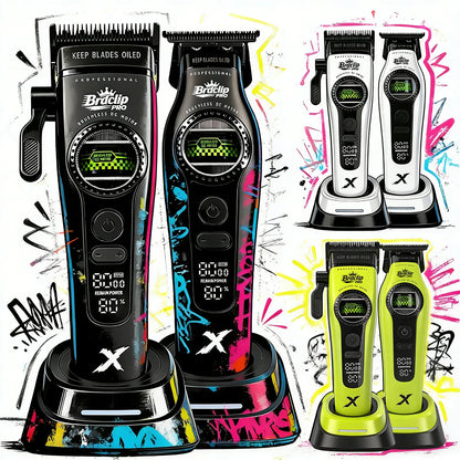 Professional Barber Hair Clipper – 5-Speed, 8000RPM, Brushless Motor, Detachable Blade