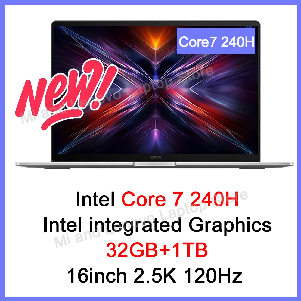 Xiaomi Redmi Book 16 2025 | Intel Core 7 240H | 32GB DDR5 | 1TB SSD | 16" 2.5K 120Hz | Wi-Fi 6 | Win 11