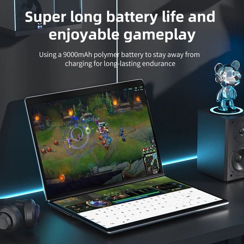 BYONE 13.5" Dual Screen 2-in-1 Touch Laptop | Intel N100 | 16GB DDR5 | Up to 2TB SSD | 2.5K UHD | 9000mAh | 180° Foldable