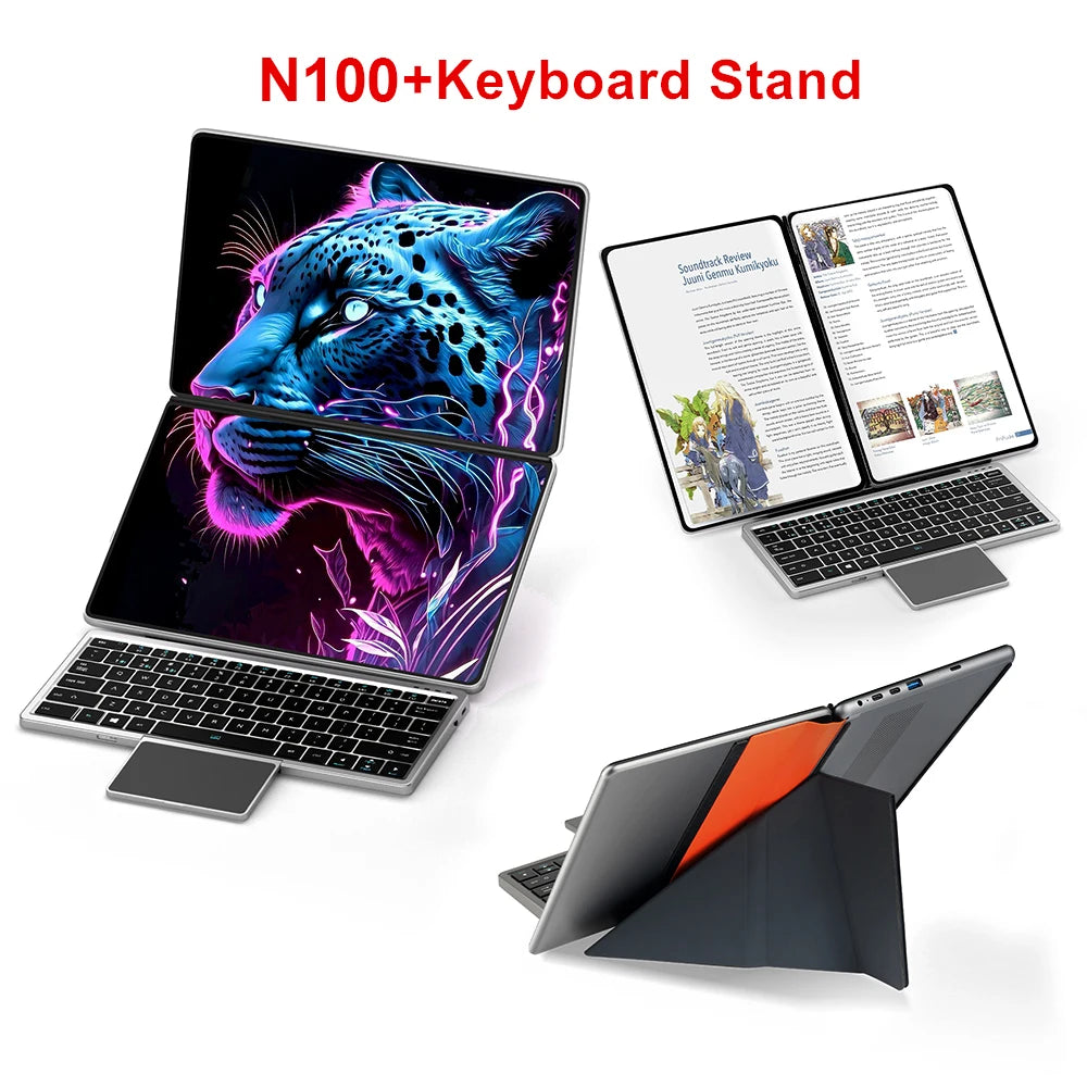 Topton Dual Screen Laptop 10.95" — Intel i3-1215U / N100, IPS Touch, WiFi 6, Windows 11