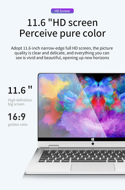 11.6" 2-in-1 Touch Laptop Tablet – Intel Core i7-8500Y, 8GB RAM, up to 2TB SSD, 360° Flip, Windows 11