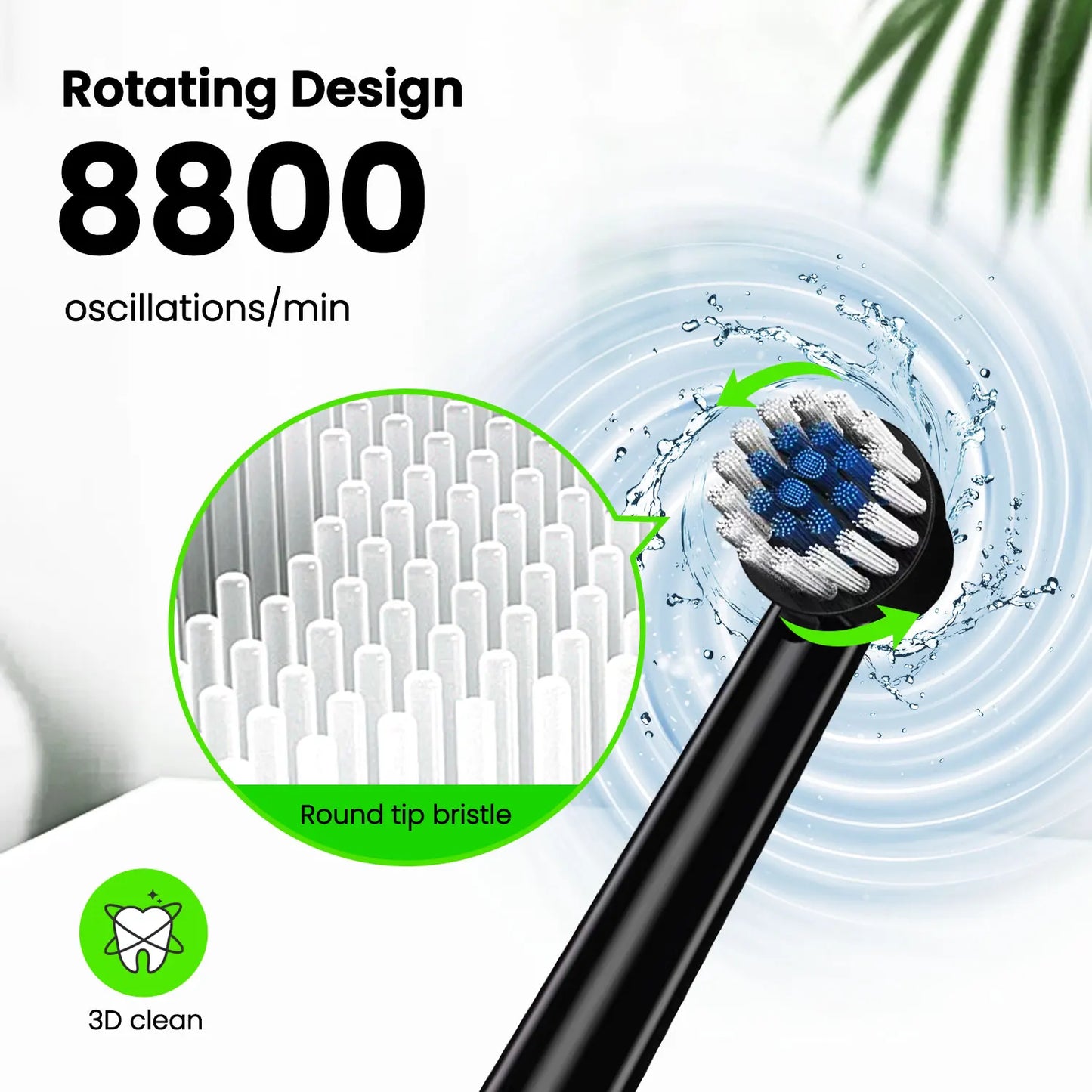 Fairywill T2233 Electric Toothbrush – Sonic Rotation, 4 Heads, 3 Modes, Rechargeable