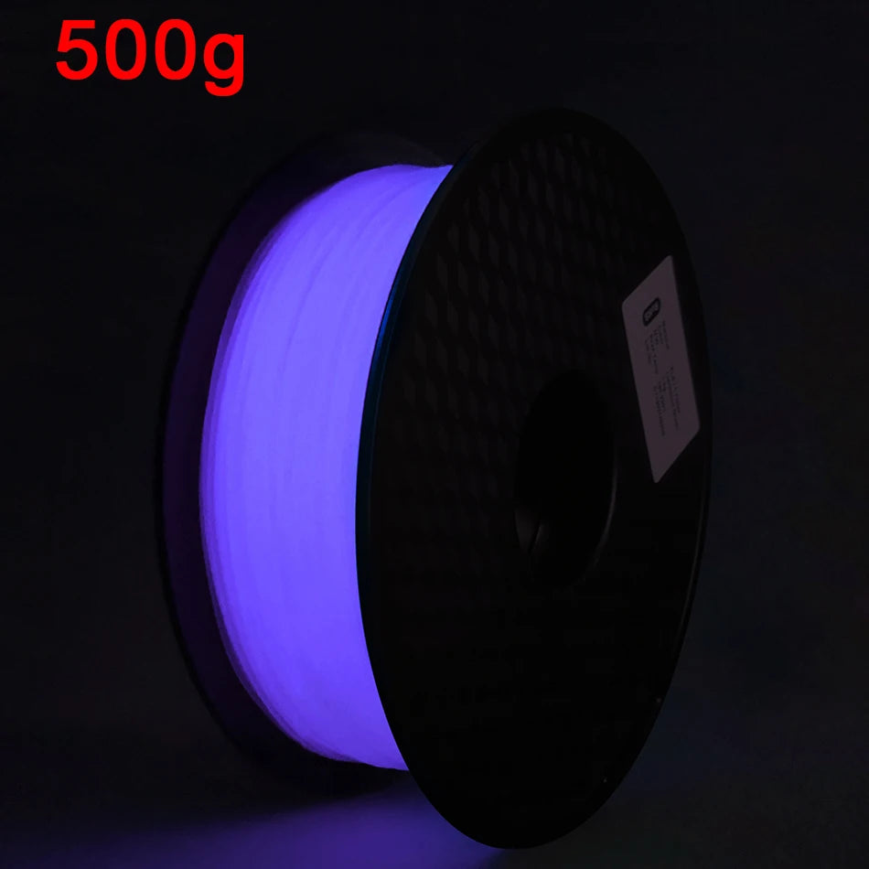 Glow-in-the-Dark PLA Filament – Luminous Purple, Green, Blue & Rainbow, 1.75mm for 3D Printers
