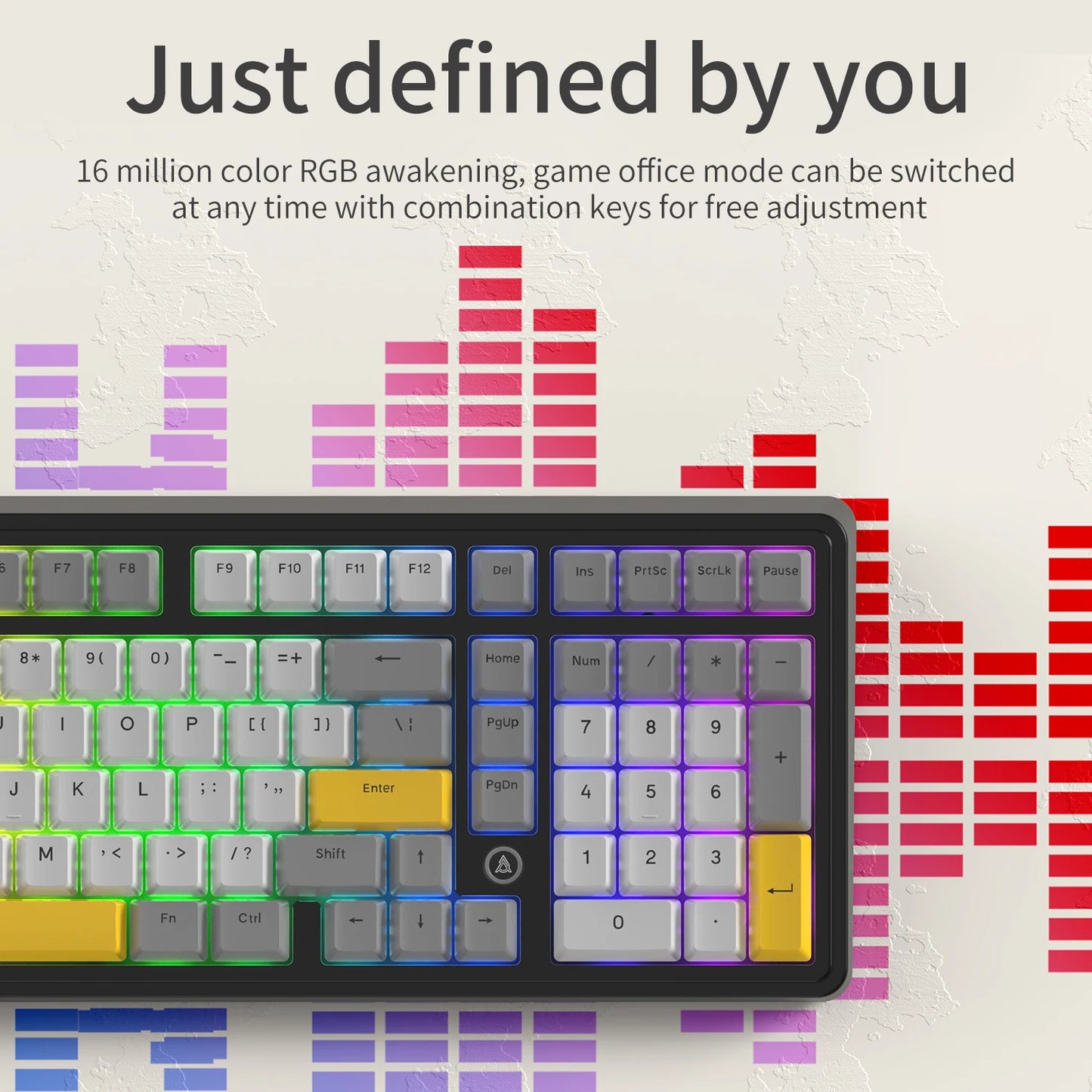 AJAZZ AK980 Mechanical Keyboard – 98-Key, Wired, Hot-Swap, Gasket Mount, RGB, CE/RoHS