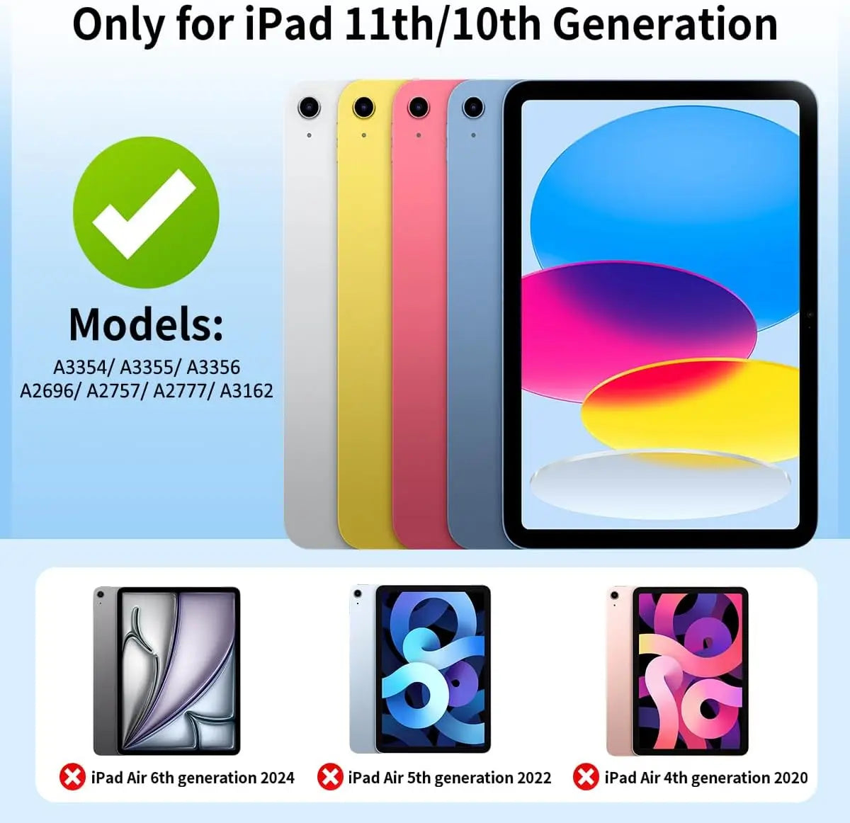 Magnetic Flip Smart Stand iPad Case with Pencil Holder – 11" 2025 / 10.9" 2022