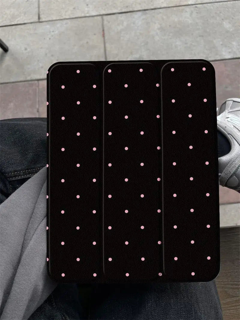 Pink Polka Dots Rotating Stand iPad Case – Pro 11"/13" M4, Air M2, 10th Gen