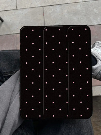 Pink Polka Dots Rotating Stand iPad Case – Pro 11"/13" M4, Air M2, 10th Gen