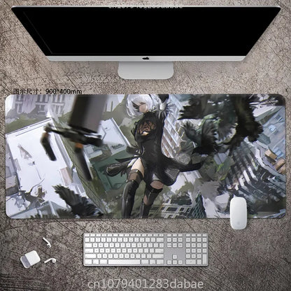 NieR: Automata Leather Gaming Mouse Pad — Waterproof Desk Mat, E-Sports