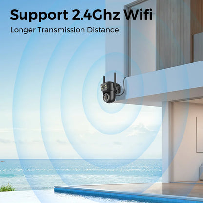 8MP 4K Dual Lens WiFi Security Camera – Night Vision, AI Detection