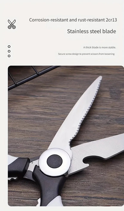 Multifunctional Kitchen Scissors | Stainless Steel Meat, Fish & Food Cutting Shears