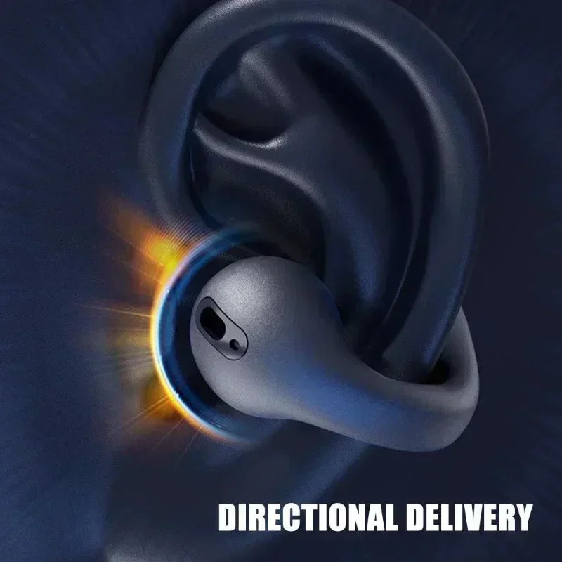 R.E.D. T75 Bone Conduction Headphones with Bluetooth 5.3, HiFi sound, waterproof design, over-ear style, black color.