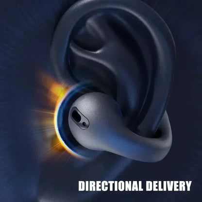 R.E.D. T75 Bone Conduction Headphones with Bluetooth 5.3, HiFi sound, waterproof design, over-ear style, black color.