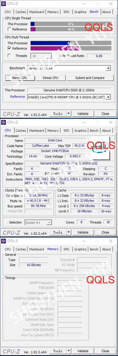 Modified Laptop CPU to LGA 1151 — Xeon E-2286M / E-2276M / E-2176M / E-2186M (QTJ0 QTJ1 QTJ2 QQLT QQLS)