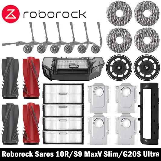 Roborock Saros 10R / S9 MaxV Slim / G20S Ultra Robot Vacuum Spare Parts – Brush, Filter, Mop & Dust Bag