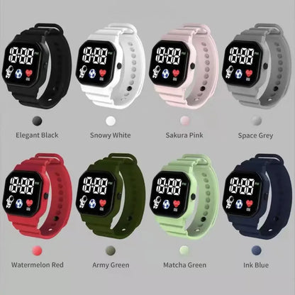 YIKAZE Kids LED Digital Watch – Silicone Strap, Cartoon Sport Wristwatch for Boys & Girls