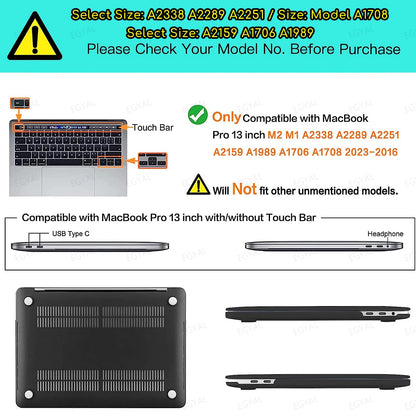 MacBook Laptop Case 2025 M4 – Air 13/15, Pro 13/14, M1-M5