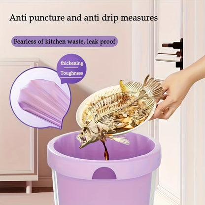 Purple Drawstring Trash Bags 100-Pack | 8L Thick Leak-Proof Garbage Bags