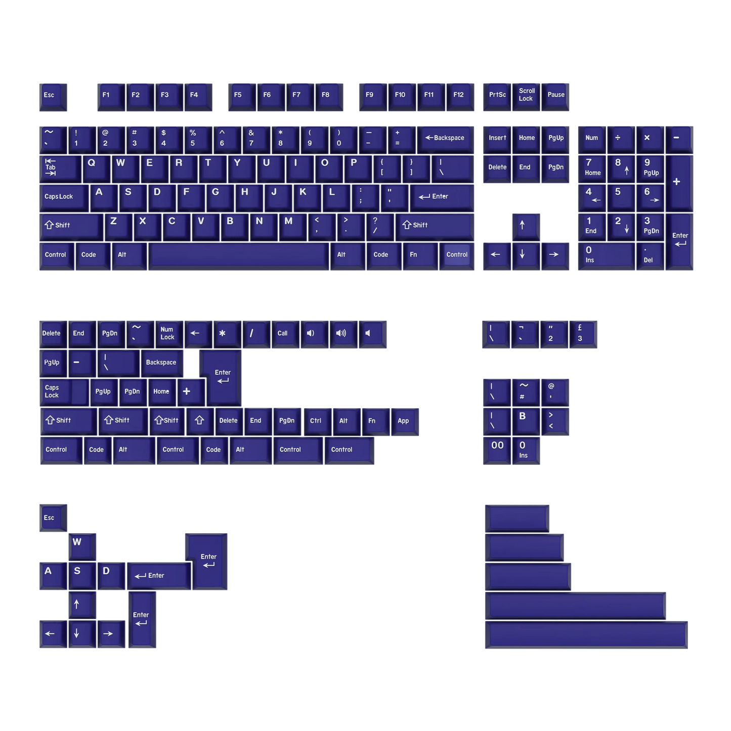 KBDiy Rome Set 174-Key Cherry Profile PBT Double Shot Keycaps – Jade Translucent for Mechanical Keyboards