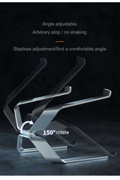 Adjustable Aluminum Alloy Laptop Stand — Foldable, Portable, Up to 17.3", Cooling Bracket