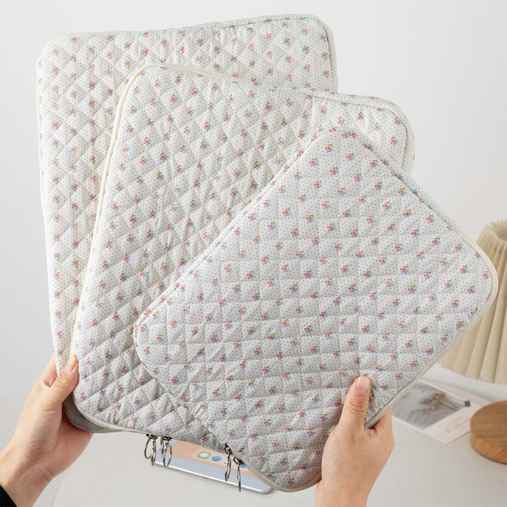 Coquette Floral Laptop Sleeve – 11"/13"/15", Cotton Liner, Carrying Case for Office