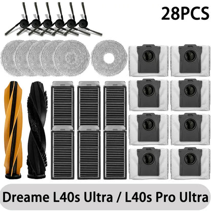 Dreame L40s Ultra / L40s Pro Ultra Replacement Accessories – Brush, Filter, Mop & Dust Bag