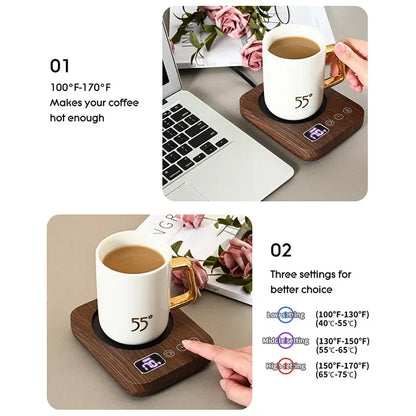 Coffee Mug Warmer – 3 Temperature Settings, Auto Shut-Off, Electric Beverage Heating Plate | Desk & Office