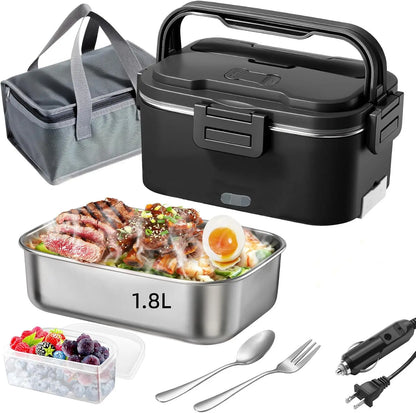 Electric Heated Lunch Box – 100W, 1.8L, 12V/24V/110V for Home, Car & Truck